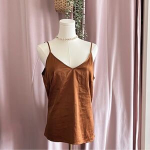 Suzy Shier Satin Brown Camisole Top